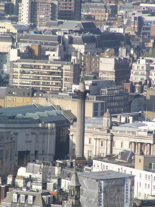 Nelson&rsquo;s Column from London Eye