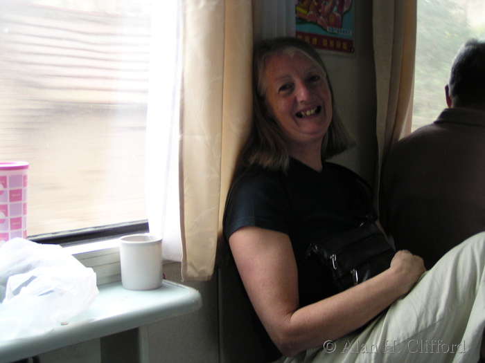 Margaret on the train to Xi&rsquo;an