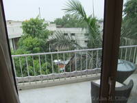 View from our hotel room at the Claridges Hotel, Delhi