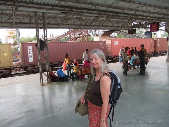 Margaret at Sawai Madhopur railway station