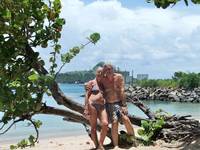Margaret and Alan on Reduit Beach
