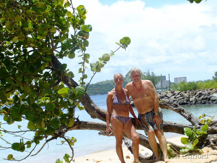 Margaret and Alan on Reduit Beach